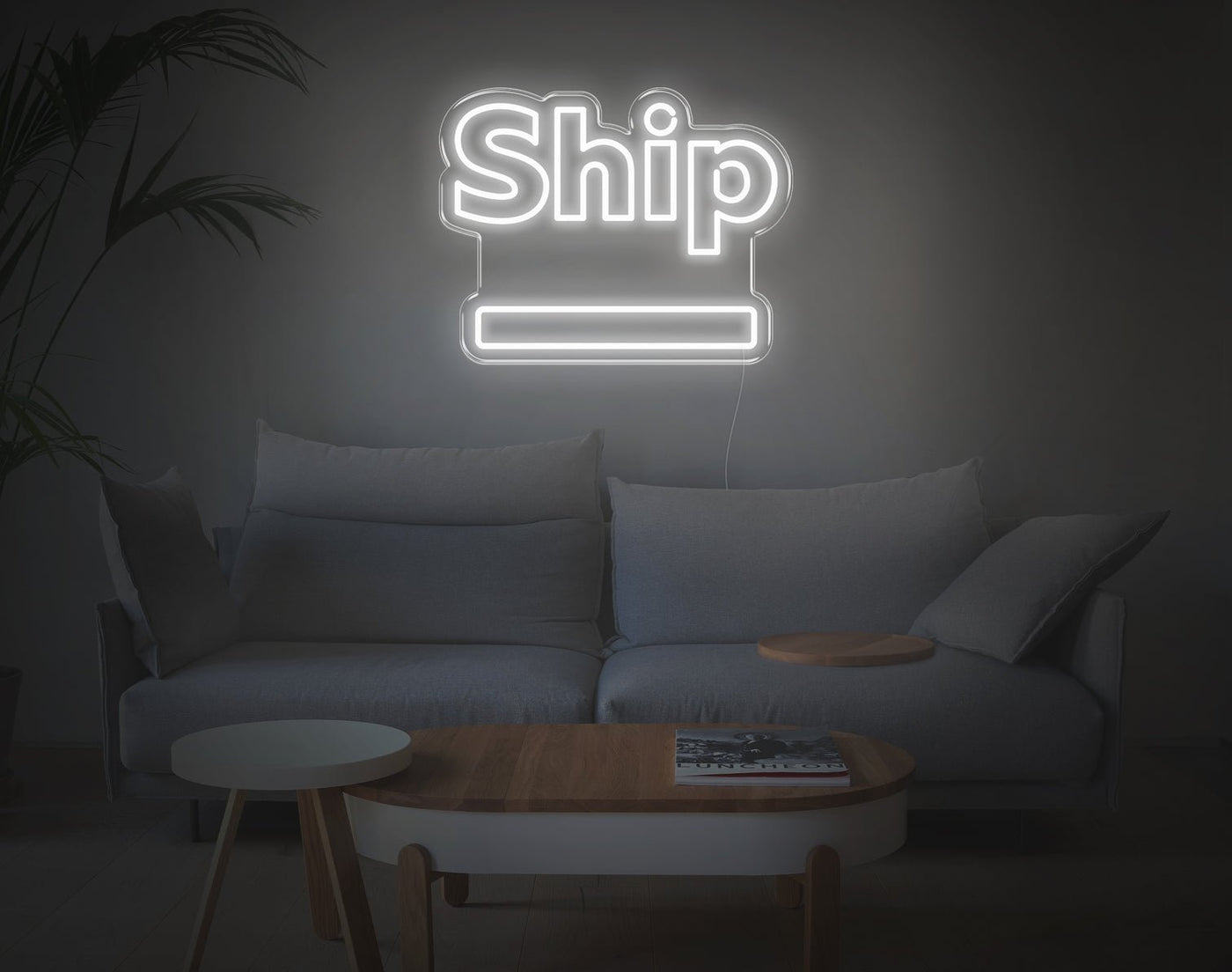 Ship LED Neon Sign - 15inch x 19inchWhite