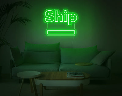 Ship LED Neon Sign - 15inch x 19inchGreen