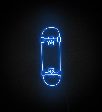 Skateboard Neon Sign - White