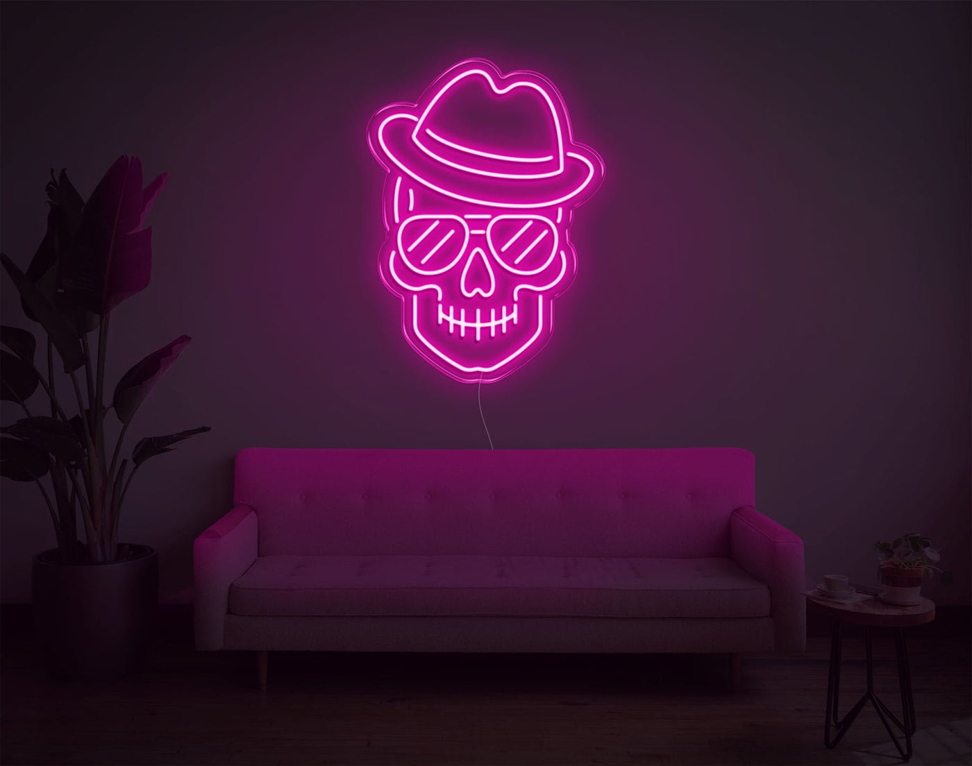 Skull LED Neon Sign - 24inch x 17inchHot Pink