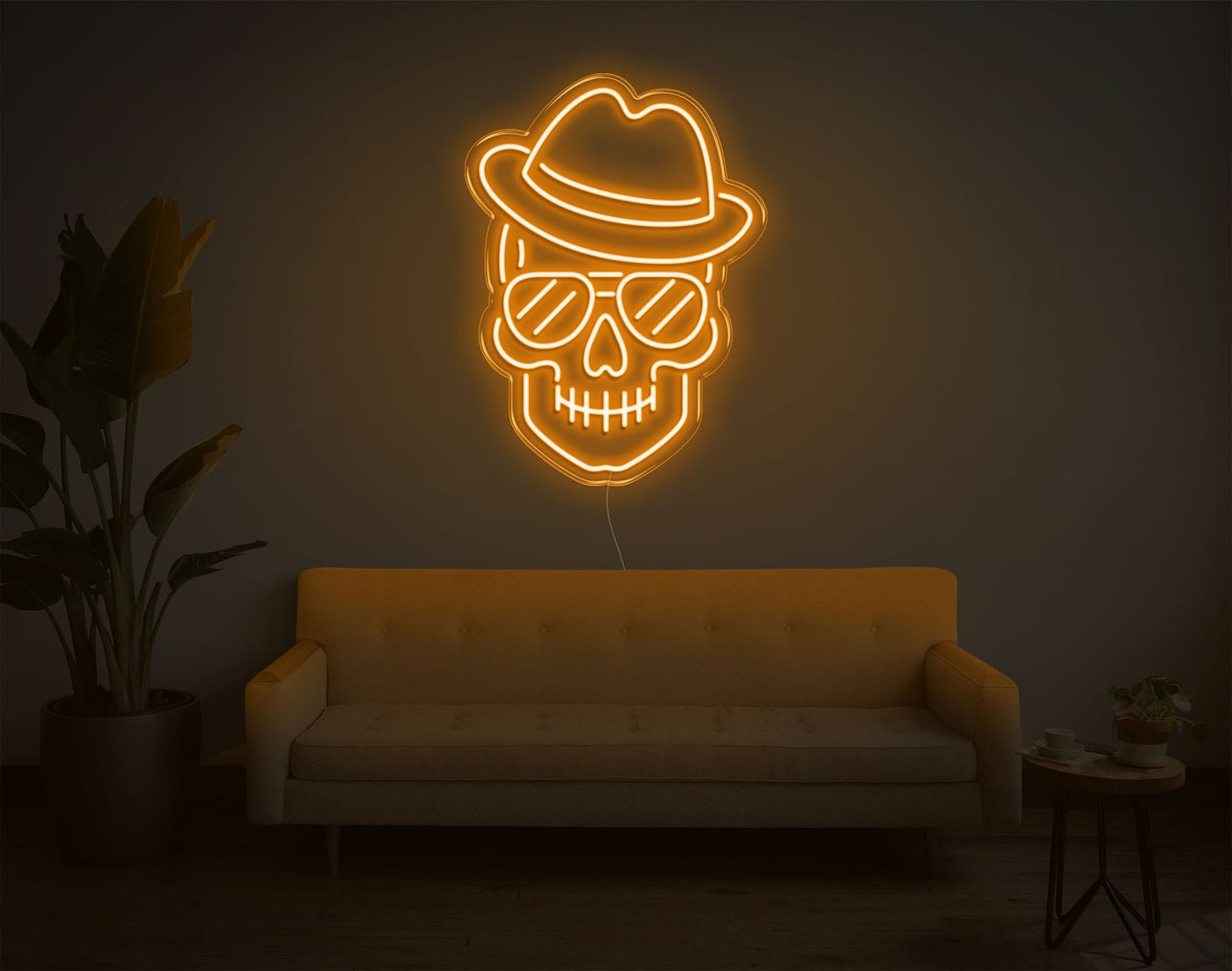 Skull LED Neon Sign - 24inch x 17inchOrange