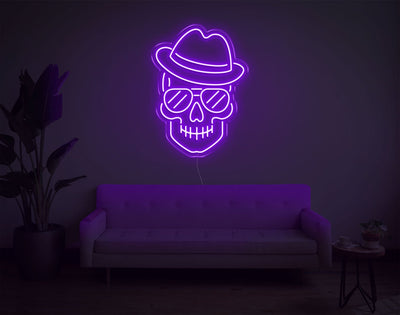 Skull LED Neon Sign - 24inch x 17inchPurple