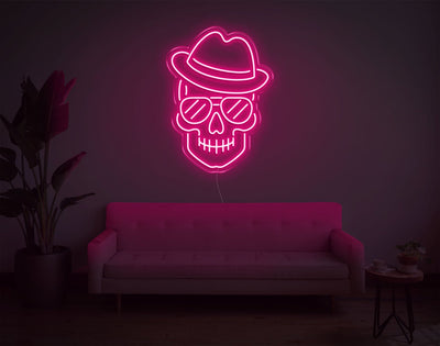 Skull LED Neon Sign - 24inch x 17inchLight Pink