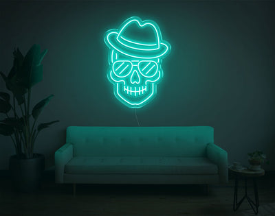 Skull LED Neon Sign - 24inch x 17inchTurquoise
