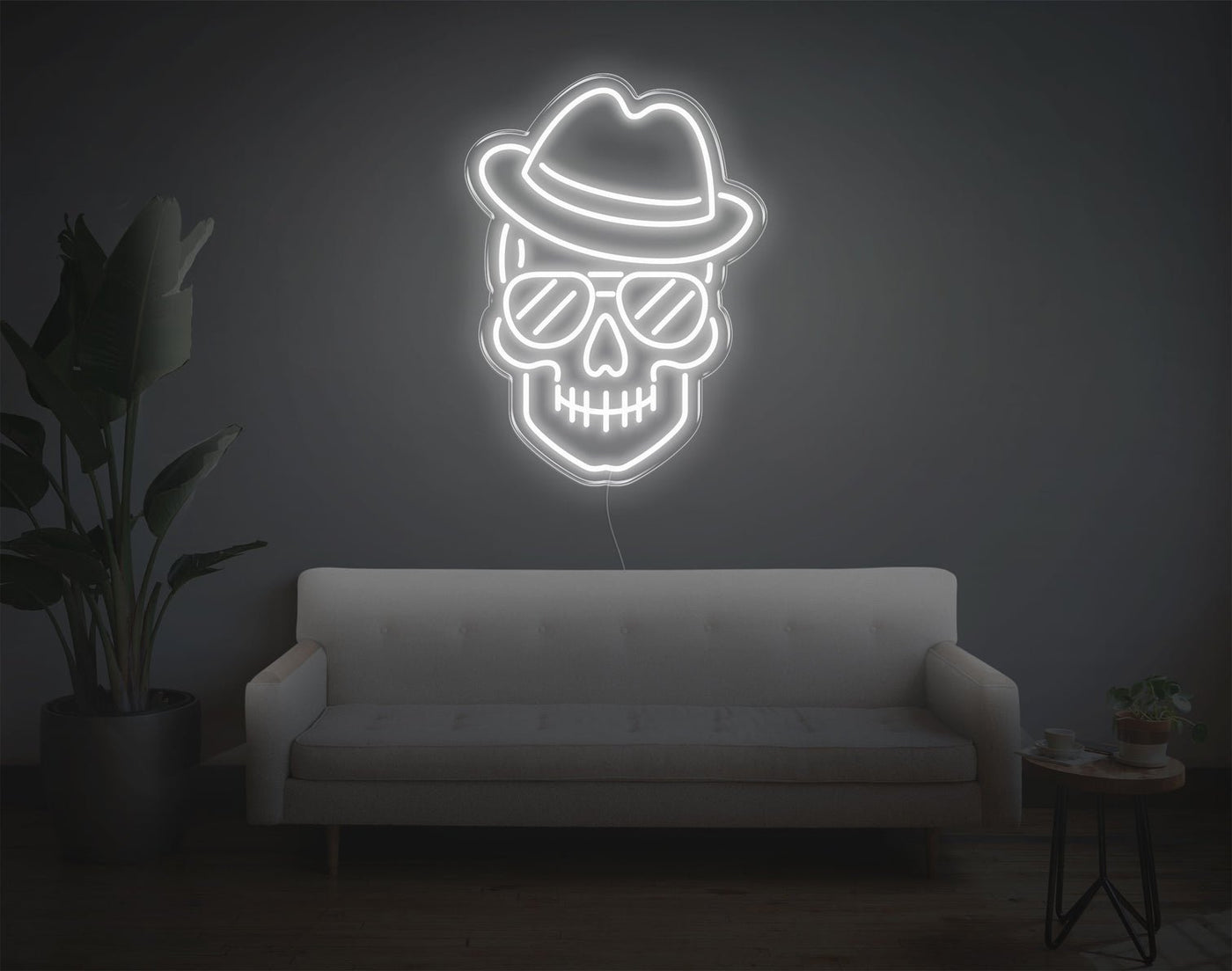 Skull LED Neon Sign - 24inch x 17inchWhite