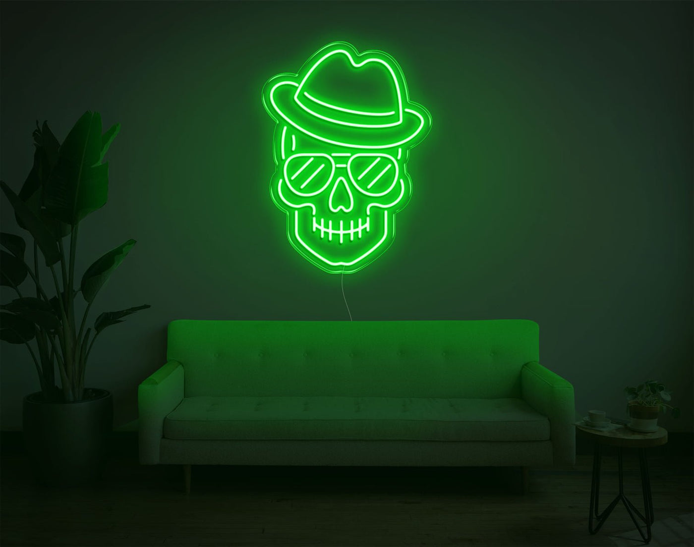 Skull LED Neon Sign - 24inch x 17inchGreen