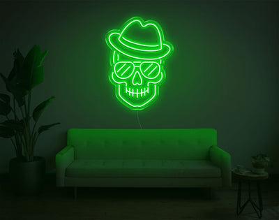 Skull LED Neon Sign - 24inch x 17inchGreen