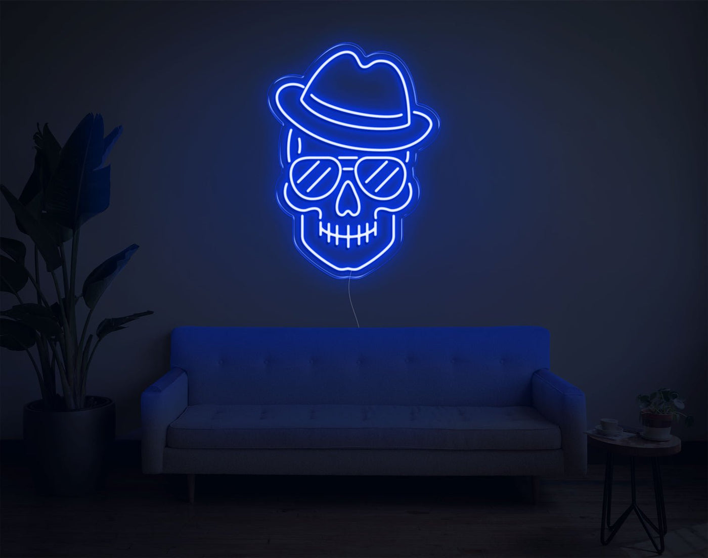 Skull LED Neon Sign - 24inch x 17inchBlue