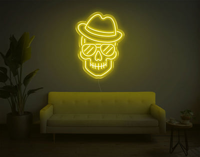 Skull LED Neon Sign - 24inch x 17inchYellow