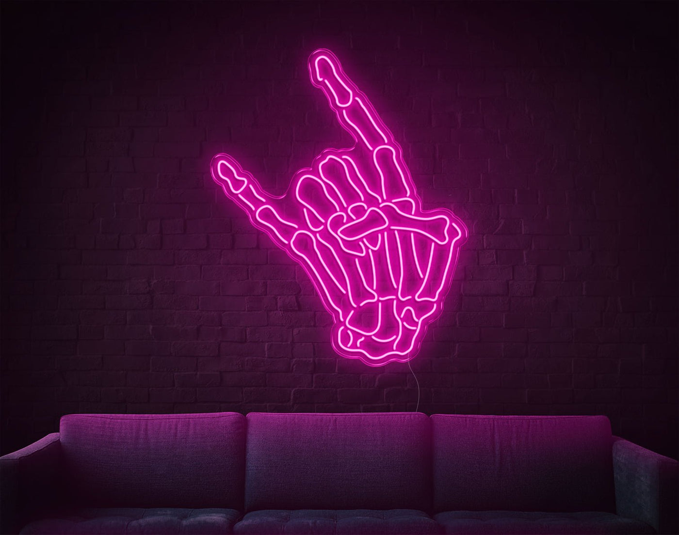 Skull Rock LED Neon Sign - 37inch x 30inchHot Pink