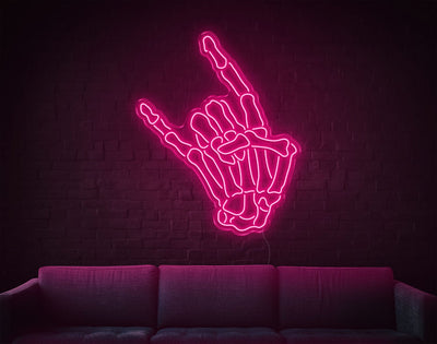 Skull Rock LED Neon Sign - 37inch x 30inchLight Pink