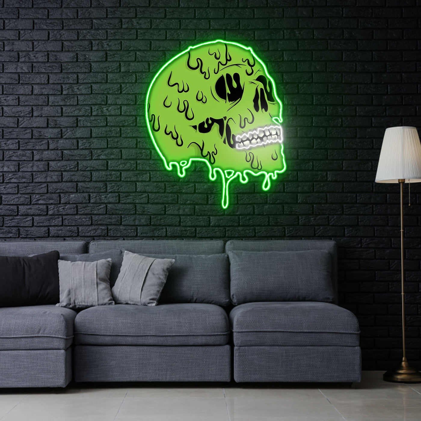 Skull zombie Neon Sign x Acrylic Artwork - 2ftLED Neon x Acrylic Print