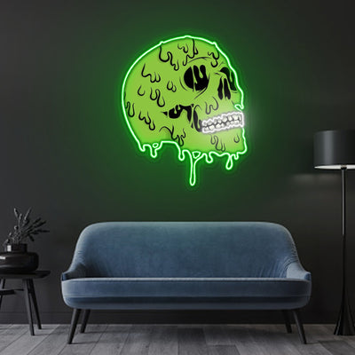 Skull zombie Neon Sign x Acrylic Artwork - 2ftLED Neon x Acrylic Print