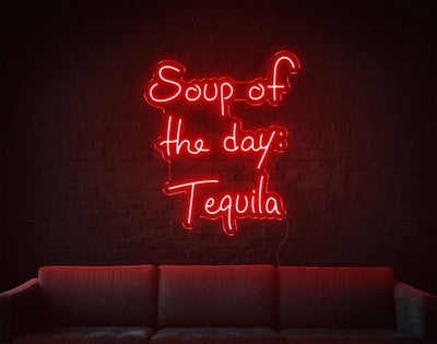 Soup Of The Day Tequila LED Neon Sign - 26inch x 22inchHot Pink