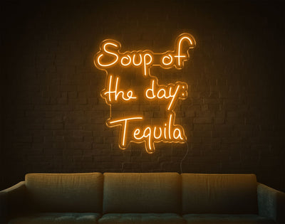 Soup Of The Day Tequila LED Neon Sign - 26inch x 22inchOrange