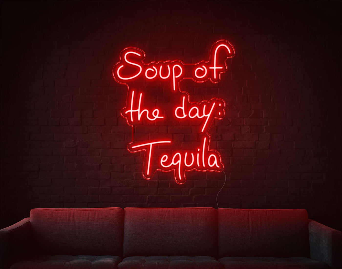 Soup Of The Day Tequila LED Neon Sign - 26inch x 22inchRed