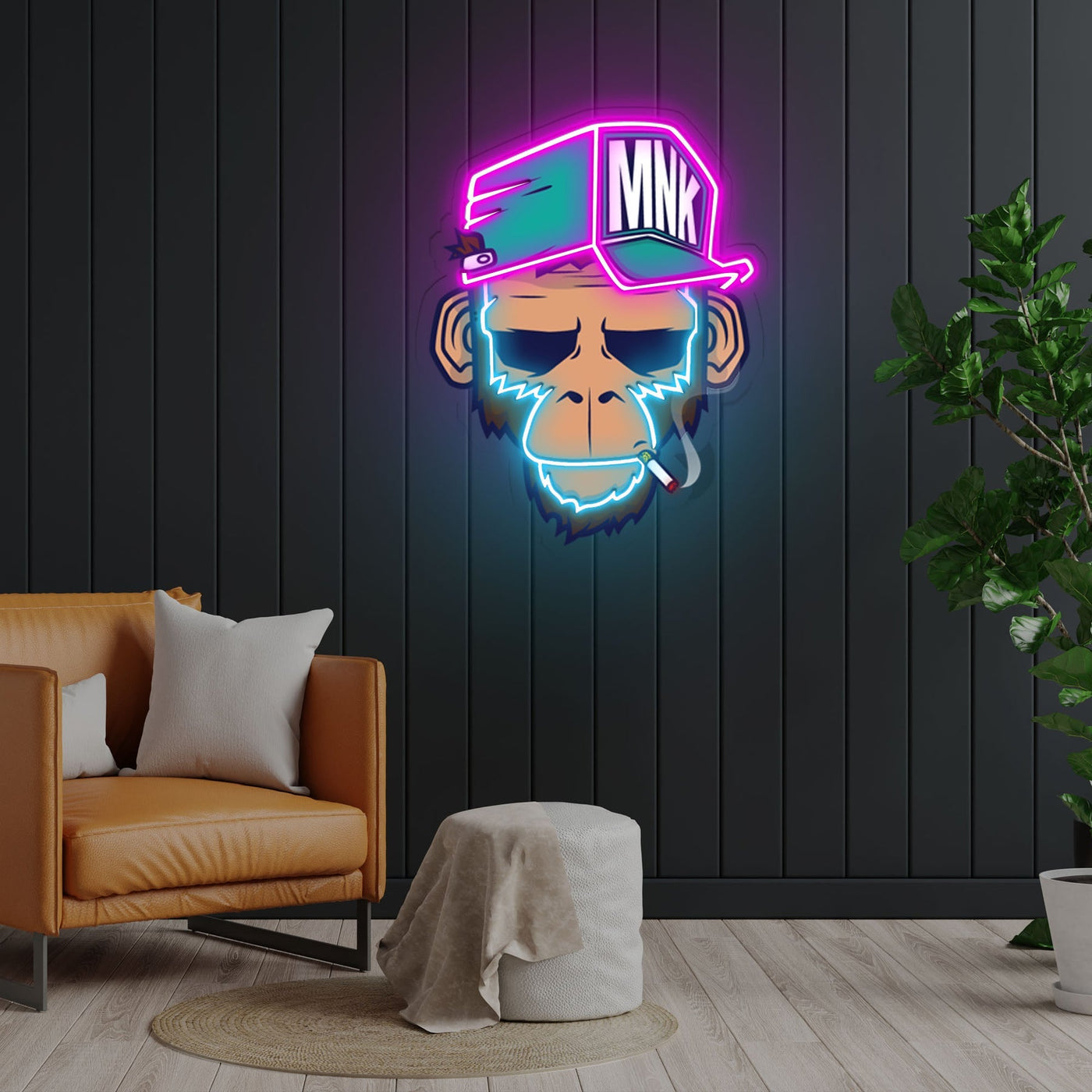 Spoiled Monkey Neon Sign x Acrylic Artwork - 2ftLED Neon x Acrylic Print