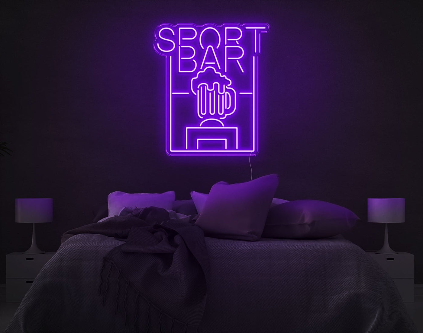 Sport Bar LED Neon Sign - 26inch x 22inchPurple
