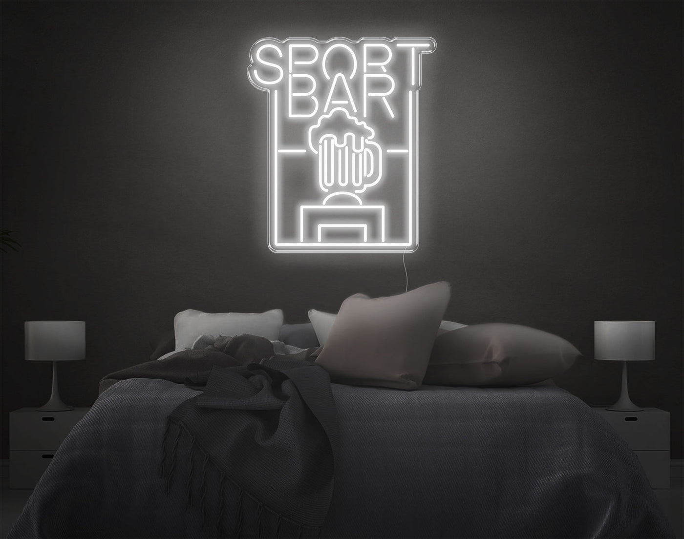 Sport Bar LED Neon Sign - 26inch x 22inchWhite