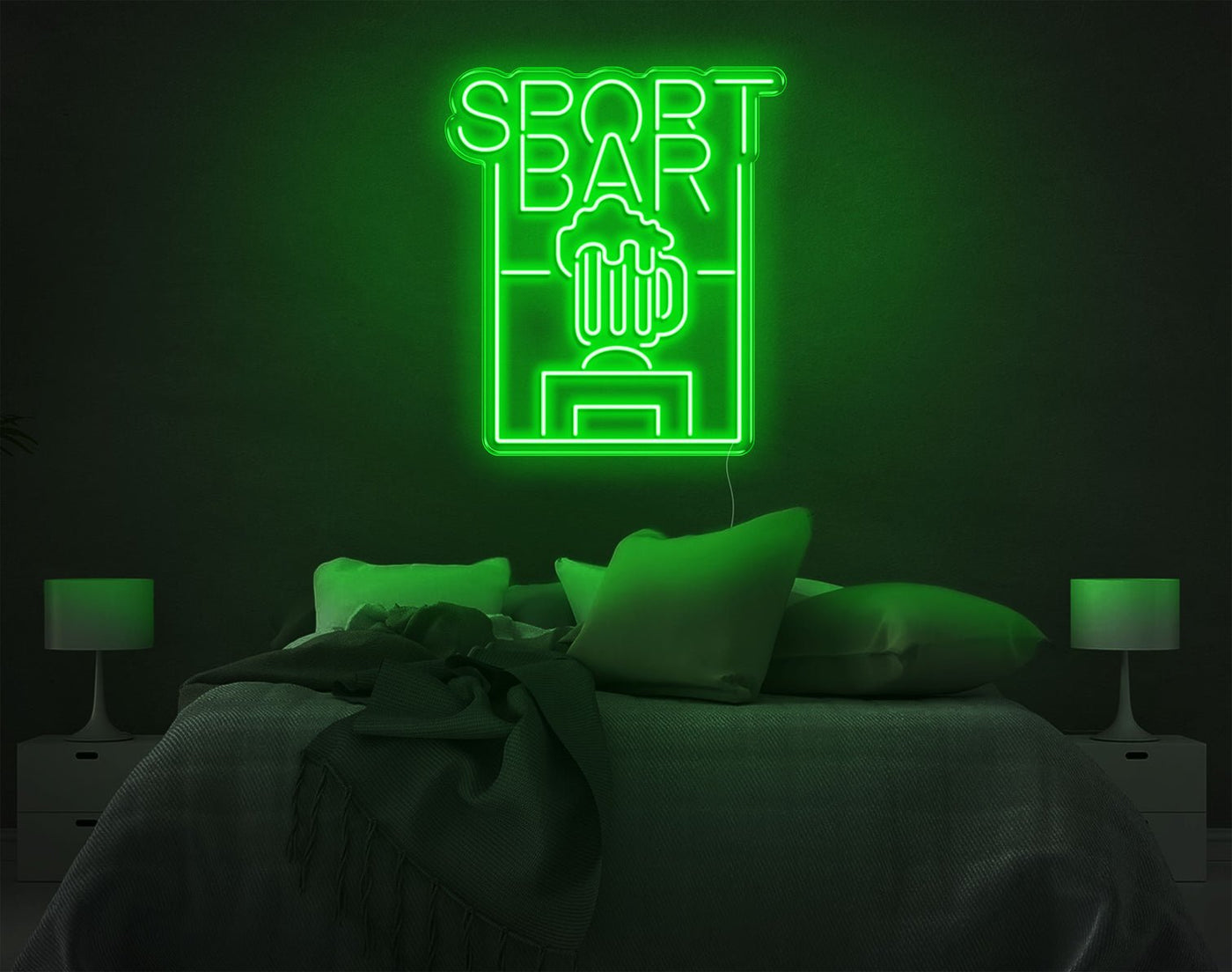 Sport Bar LED Neon Sign - 26inch x 22inchGreen