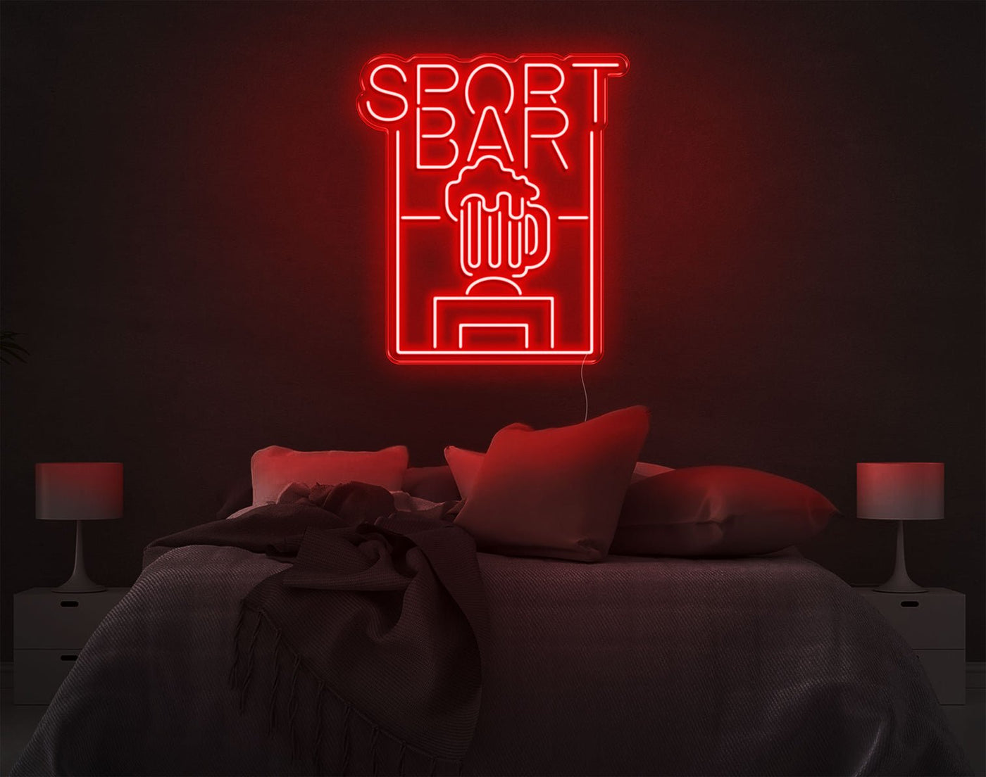 Sport Bar LED Neon Sign - 26inch x 22inchRed