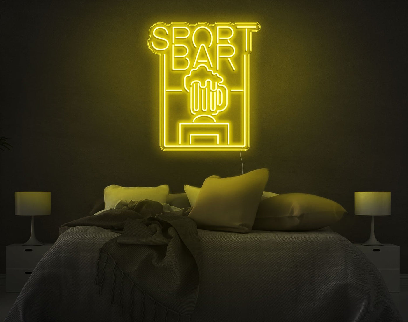 Sport Bar LED Neon Sign - 26inch x 22inchYellow