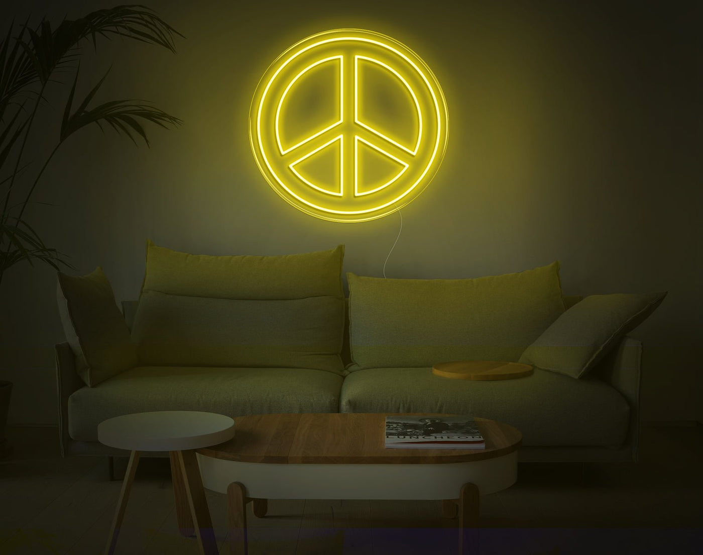 Steering Wheel LED Neon Sign - 23inch x 24inchYellow