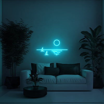 Sunset Aesthetic LED Neon Sign - 30 InchTurquoise