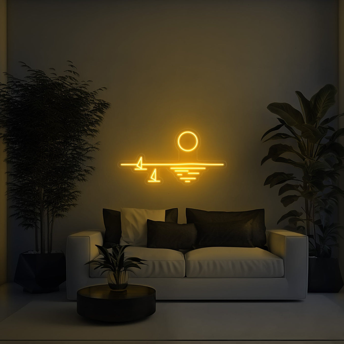 Sunset Aesthetic LED Neon Sign - 30 InchGolden Yellow