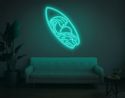 Surfboard LED Neon Sign - 33inch x 28inchTurquoise