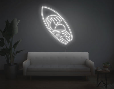 Surfboard LED Neon Sign - 33inch x 28inchWhite