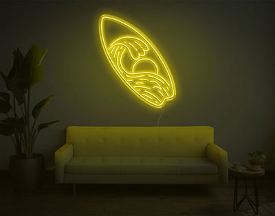 Surfboard LED Neon Sign - 33inch x 28inchYellow