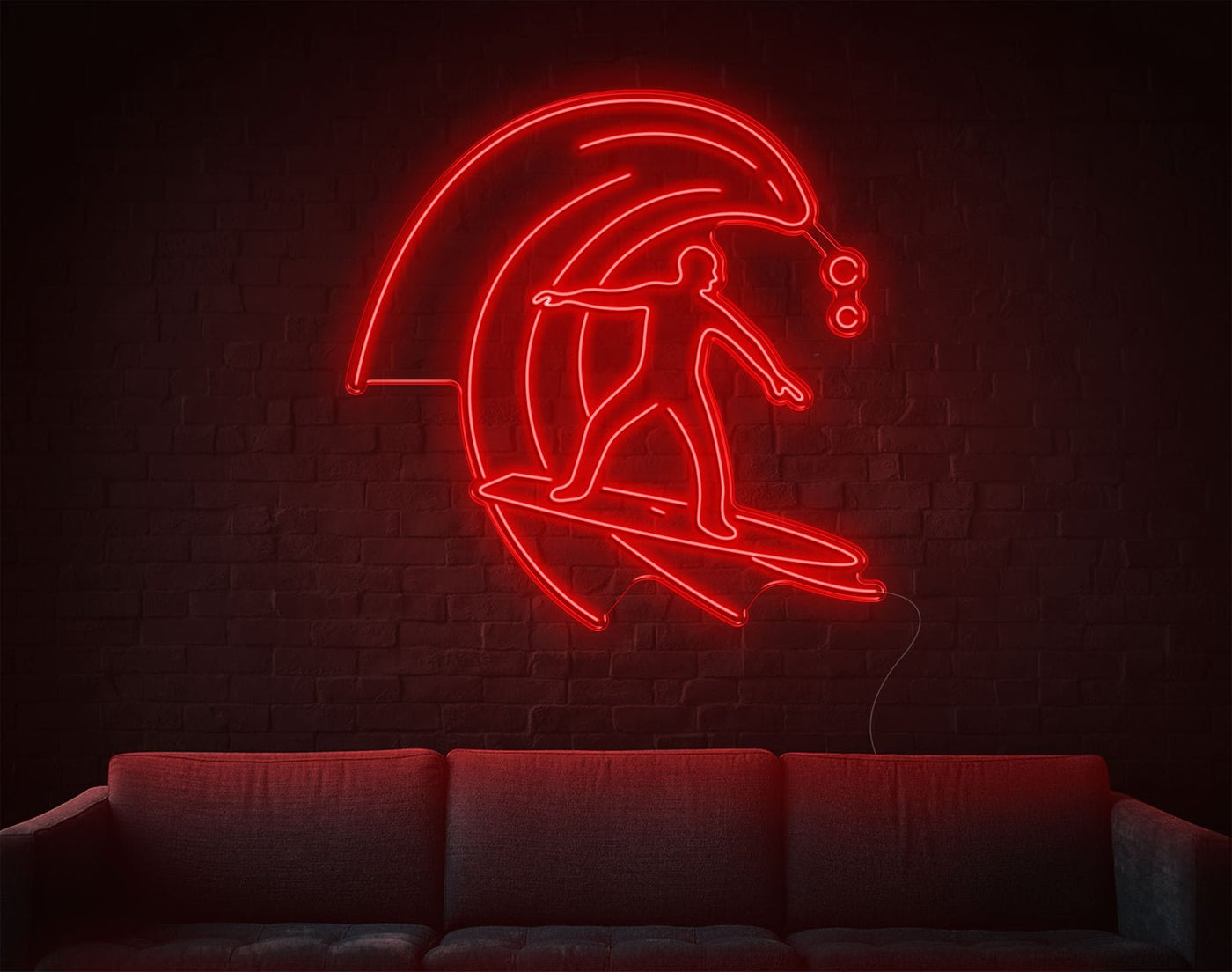 Surfing LED Neon Sign - 49inch x 49inchHot Pink