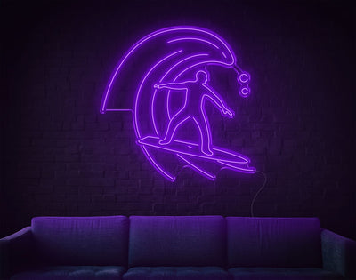 Surfing LED Neon Sign - 49inch x 49inchPurple