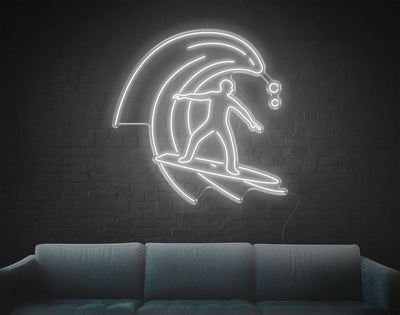 Surfing LED Neon Sign - 49inch x 49inchWhite
