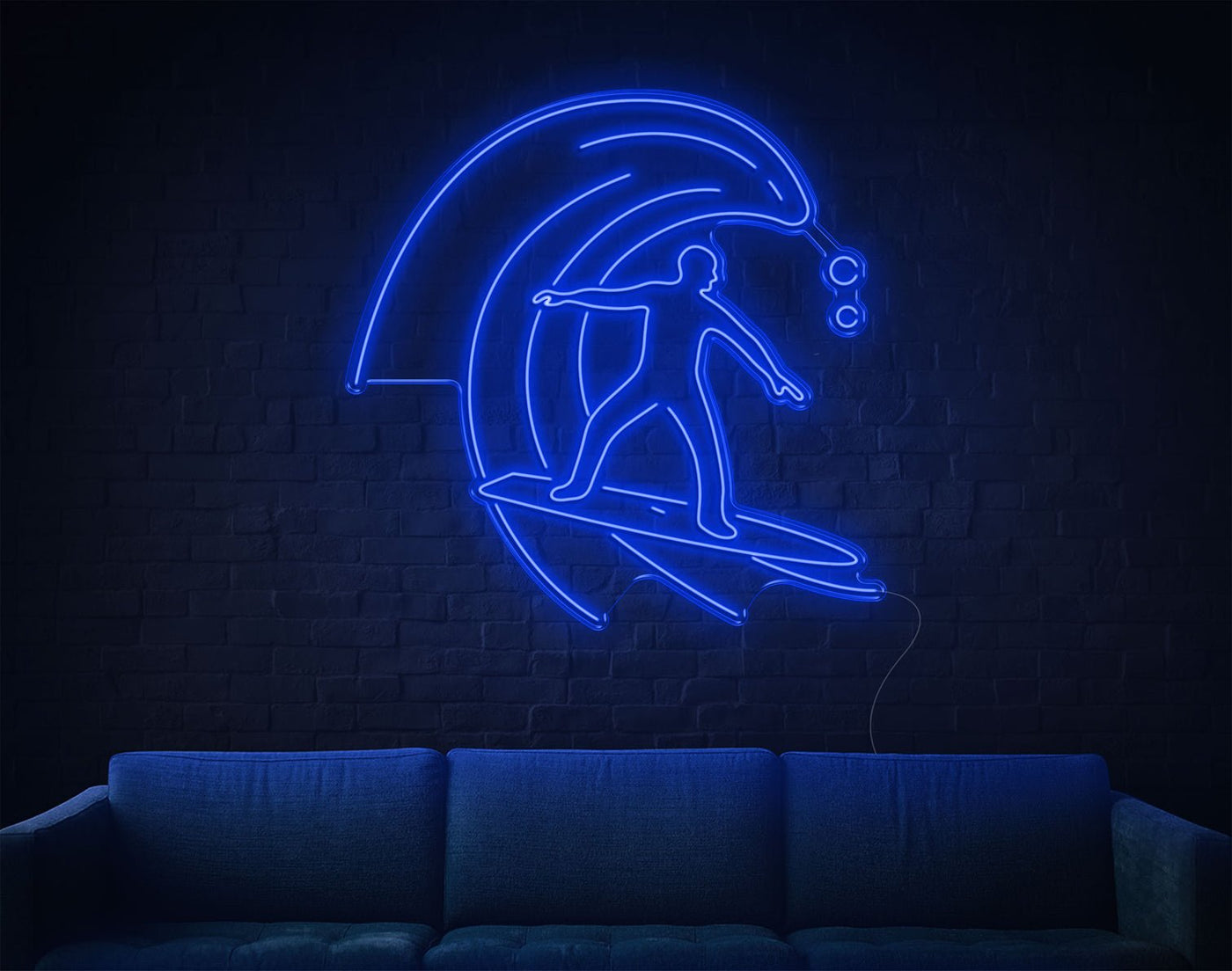 Surfing LED Neon Sign - 49inch x 49inchBlue