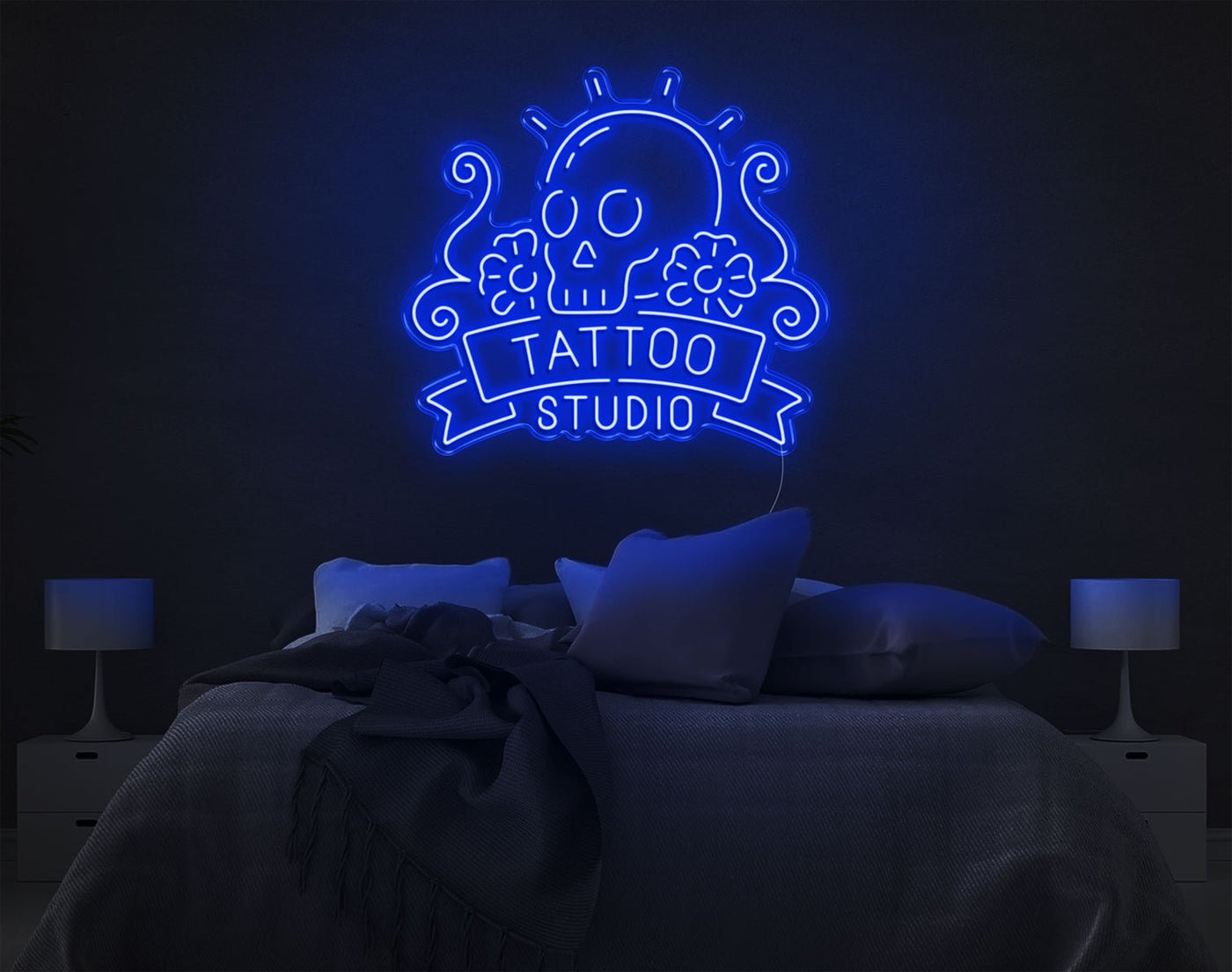 Tattoo Studio LED Neon Sign - 30inch x 33inchBlue