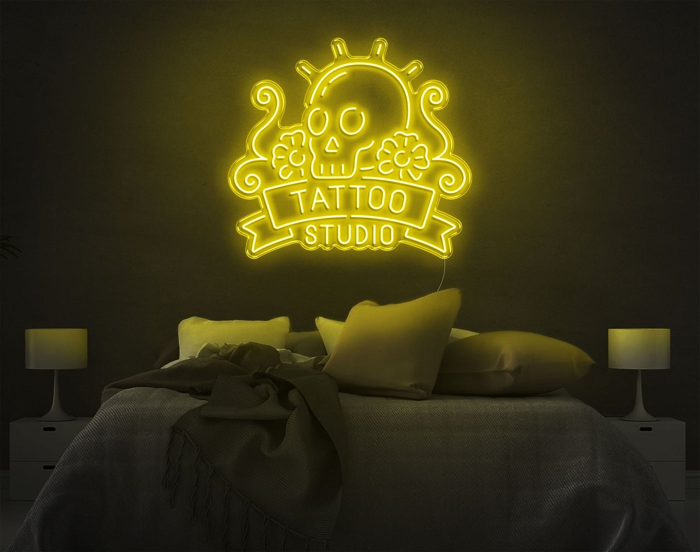 Tattoo Studio LED Neon Sign - 30inch x 33inchYellow