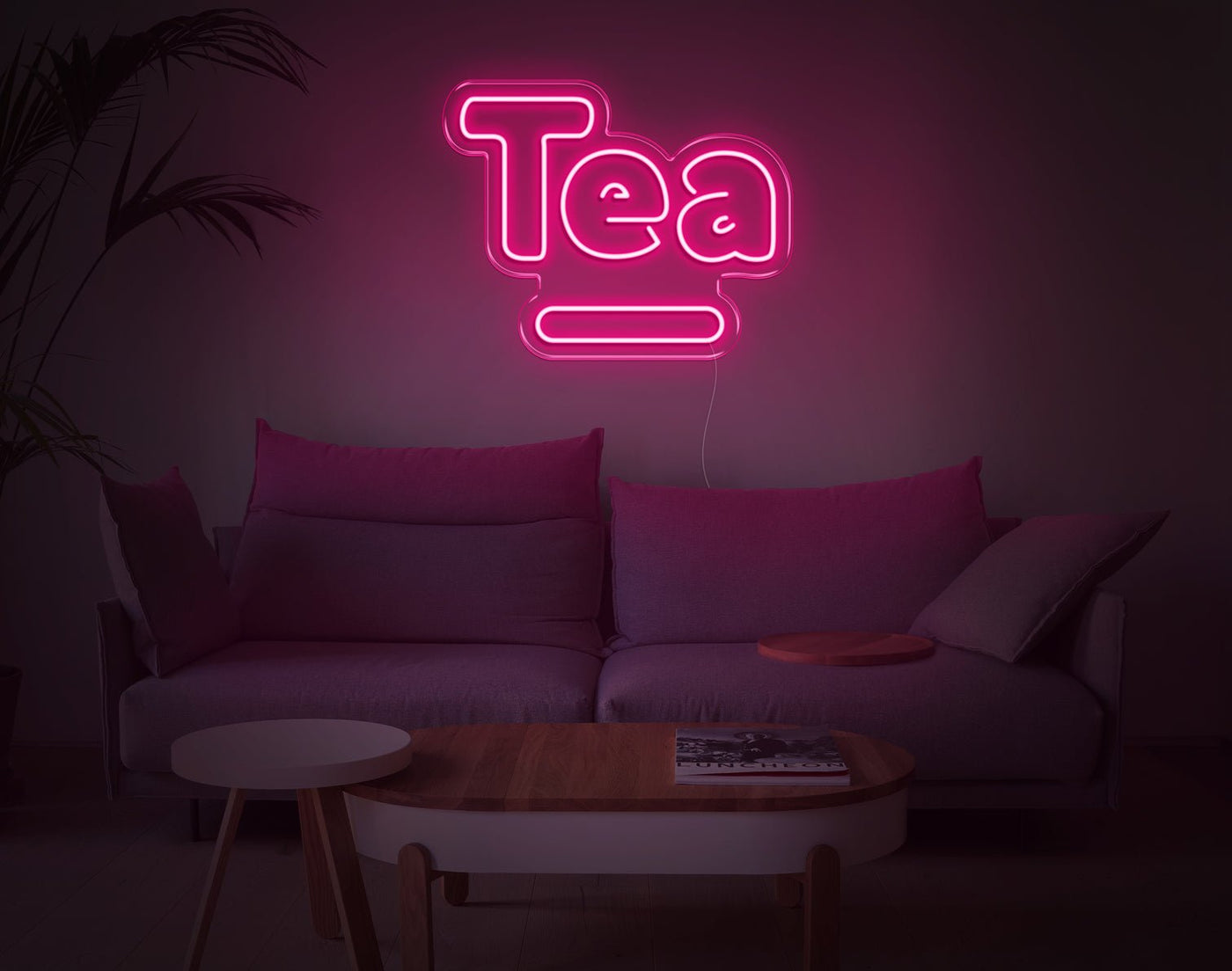 Tea V1 LED Neon Sign - 16inch x 20inchLight Pink