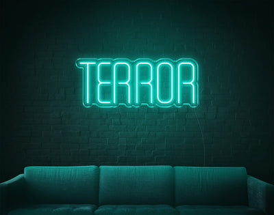 Terror LED Neon Sign - 10inch x 24inchHot Pink