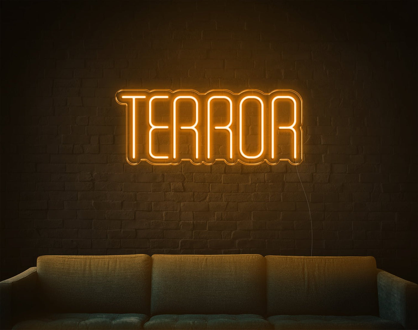 Terror LED Neon Sign - 10inch x 24inchOrange