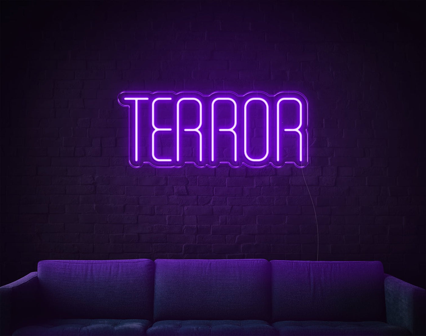 Terror LED Neon Sign - 10inch x 24inchPurple