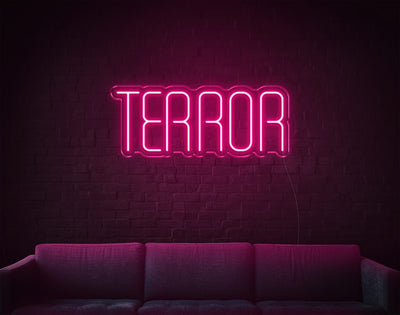 Terror LED Neon Sign - 10inch x 24inchLight Pink
