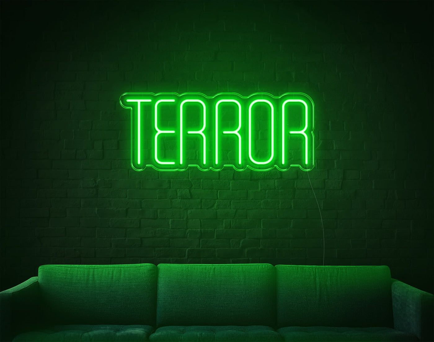 Terror LED Neon Sign - 10inch x 24inchGreen
