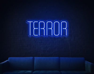 Terror LED Neon Sign - 10inch x 24inchBlue