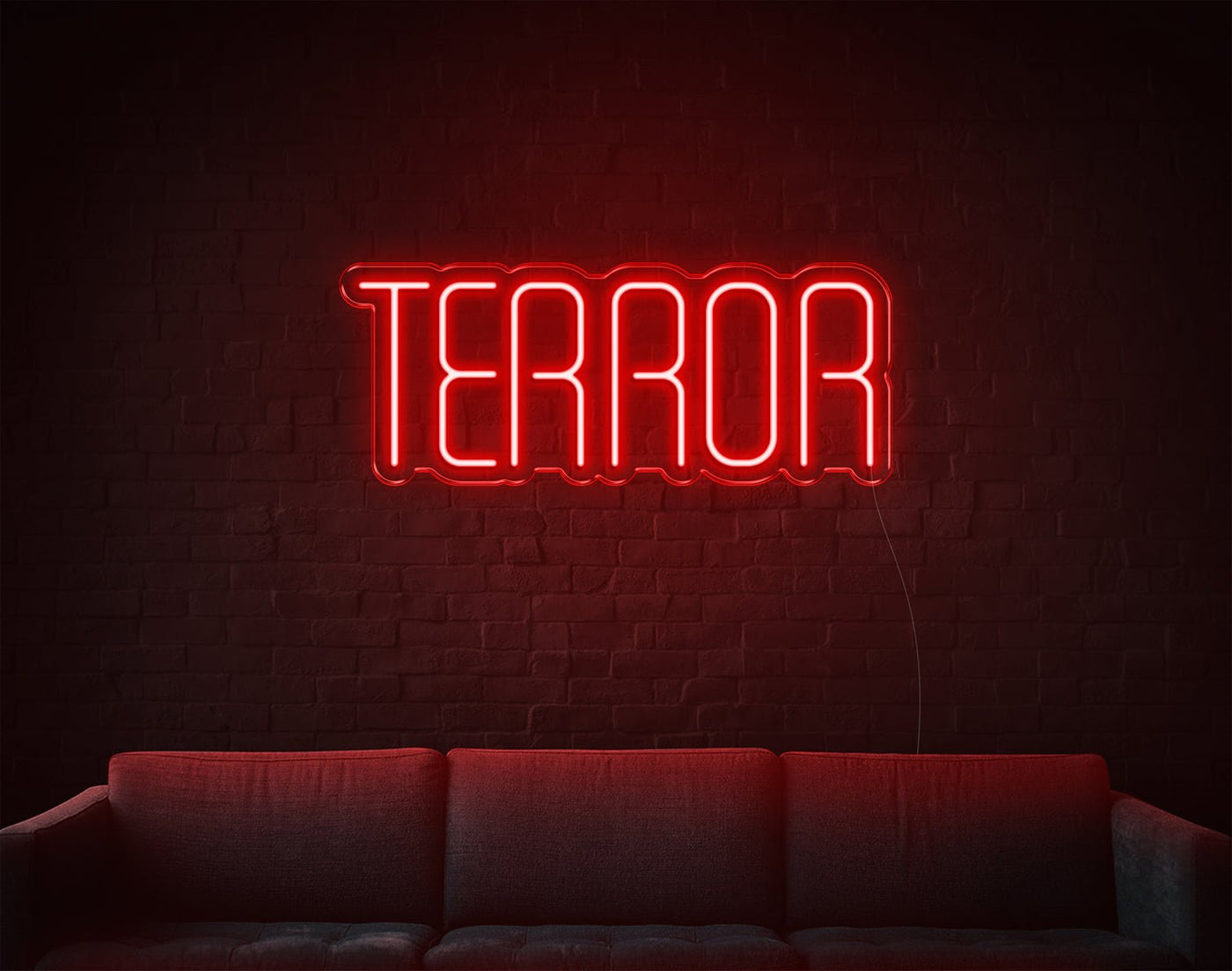 Terror LED Neon Sign - 10inch x 24inchRed