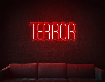 Terror LED Neon Sign - 10inch x 24inchRed