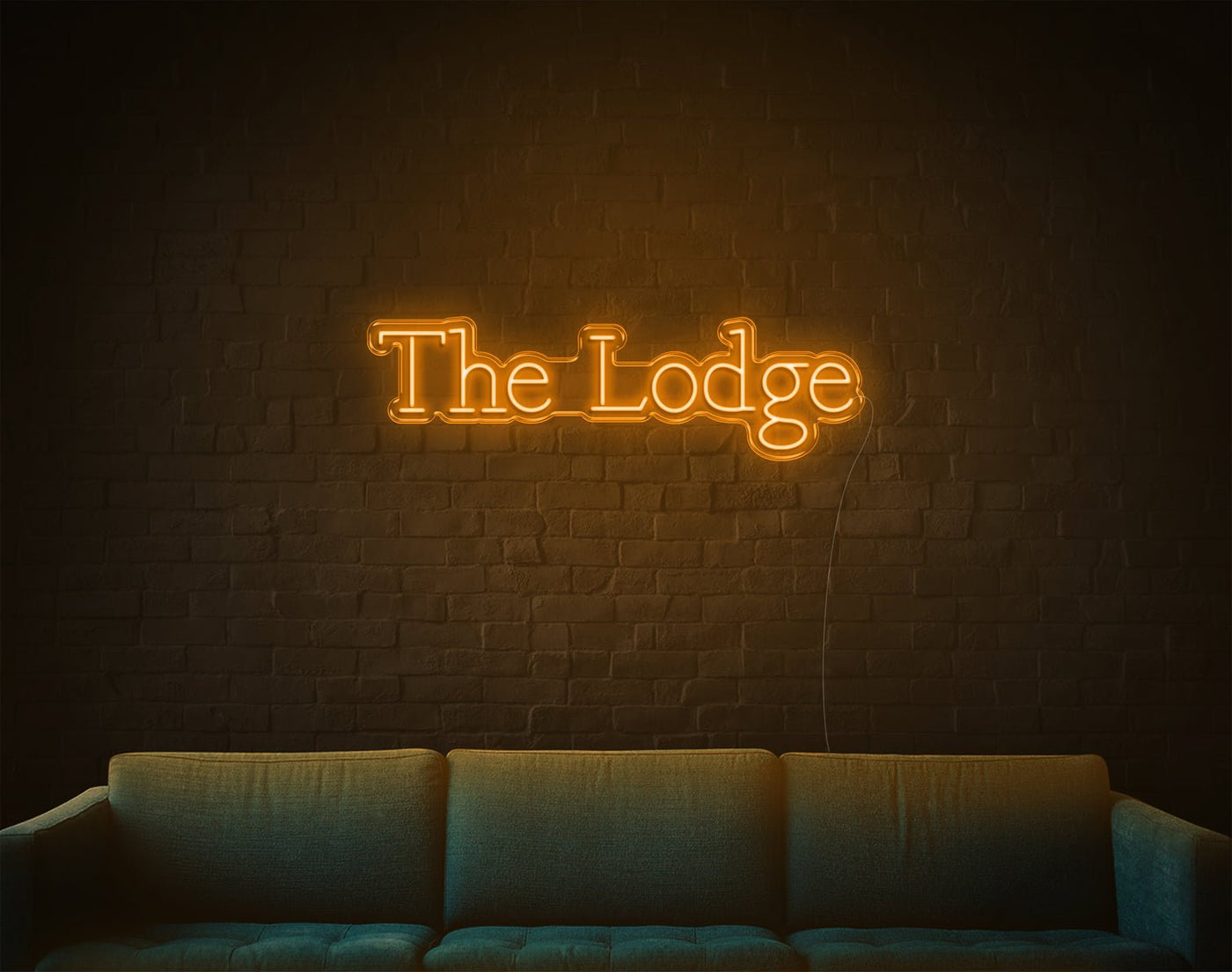 The Lodge LED Neon Sign - 11inch x 37inchOrange