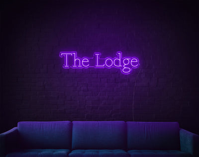 The Lodge LED Neon Sign - 11inch x 37inchPurple