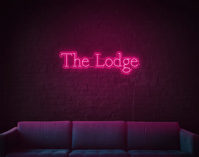 The Lodge LED Neon Sign - 11inch x 37inchLight Pink